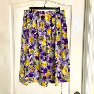 90’s Purple and Yellow Floral Skirt